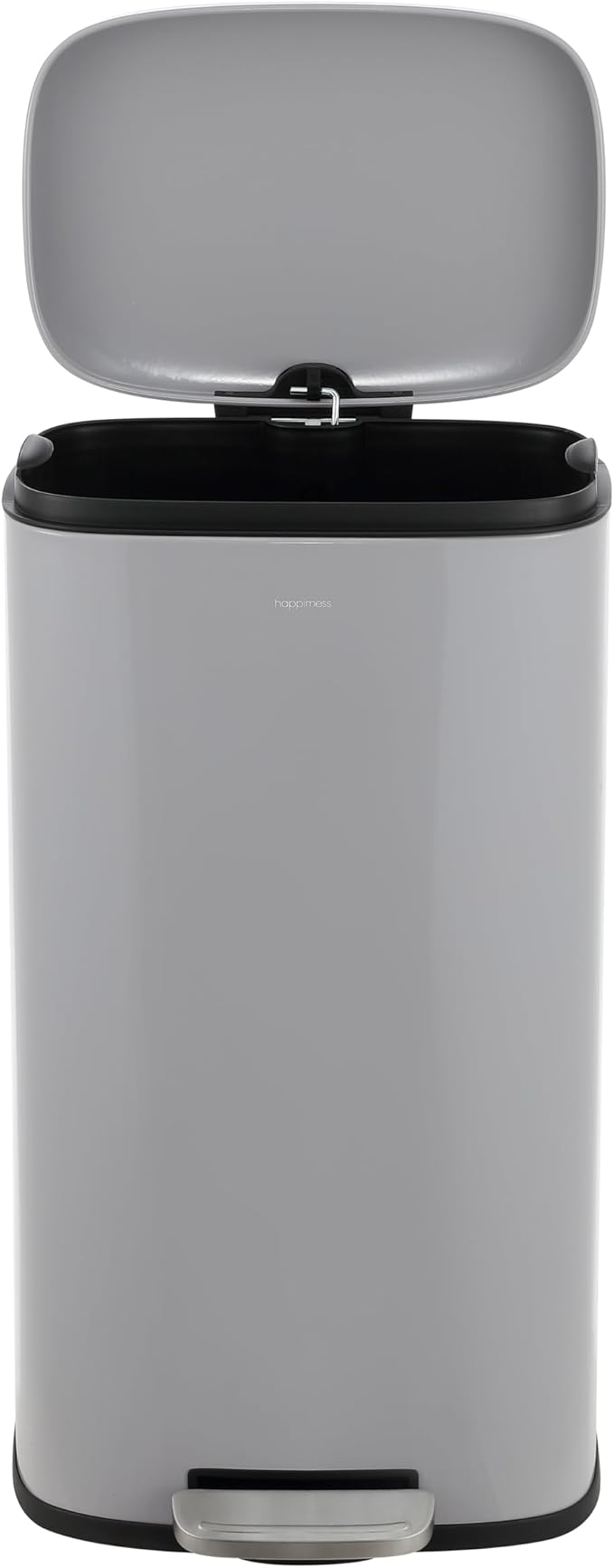 happimess HPM1006I Connor Rectangular 13-Gallon Trash Can with Soft-Close Lid and Free Mini Trash Can, Fingerprint Resistant, Modern, Minimalistic for Home, Kitchen, Office, Bathroom, Fog Gray