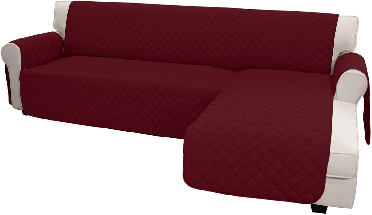 Easy-Going Sofa Slipcover L Shape Sofa Cover Sectional Couch Cover Furniture Protector Mat for Pets Dog Cat (Small, Christmas Red/Christmas Red)