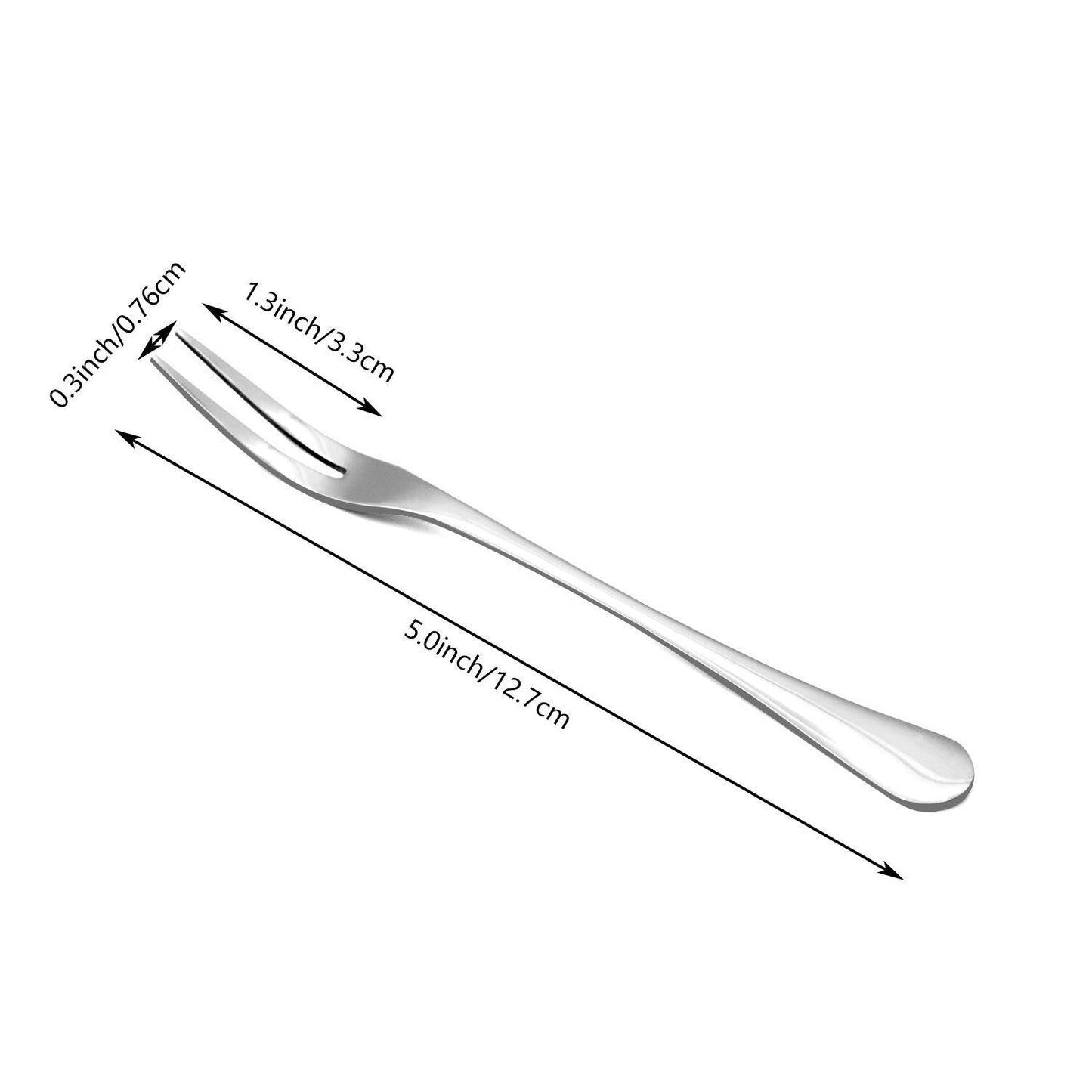 Crab Stainless Steel Forks,Escargot Fork 2 Prong Tasting Appetizer Forks Portable Cocktail Salad Fruit Forks for Party Travel, 5 Inches (15Pcs)