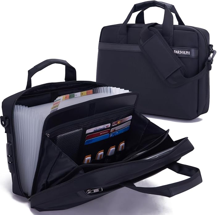 BARDOLPH Heavy Duty Accordian File Organizer with Handle