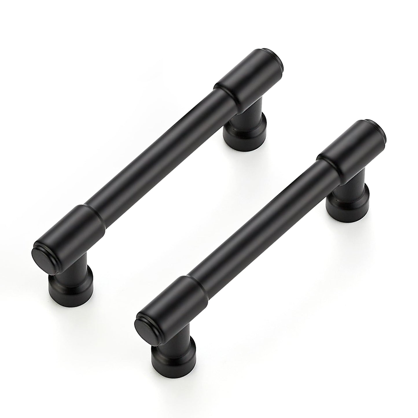 Ravinte 5 Pack 3 Inch Hole Center Solid Kitchen Cabinet Handles Matte Black Dresser Pulls Cabinet Drawer Pulls for Kitchen Cupboard Hardware