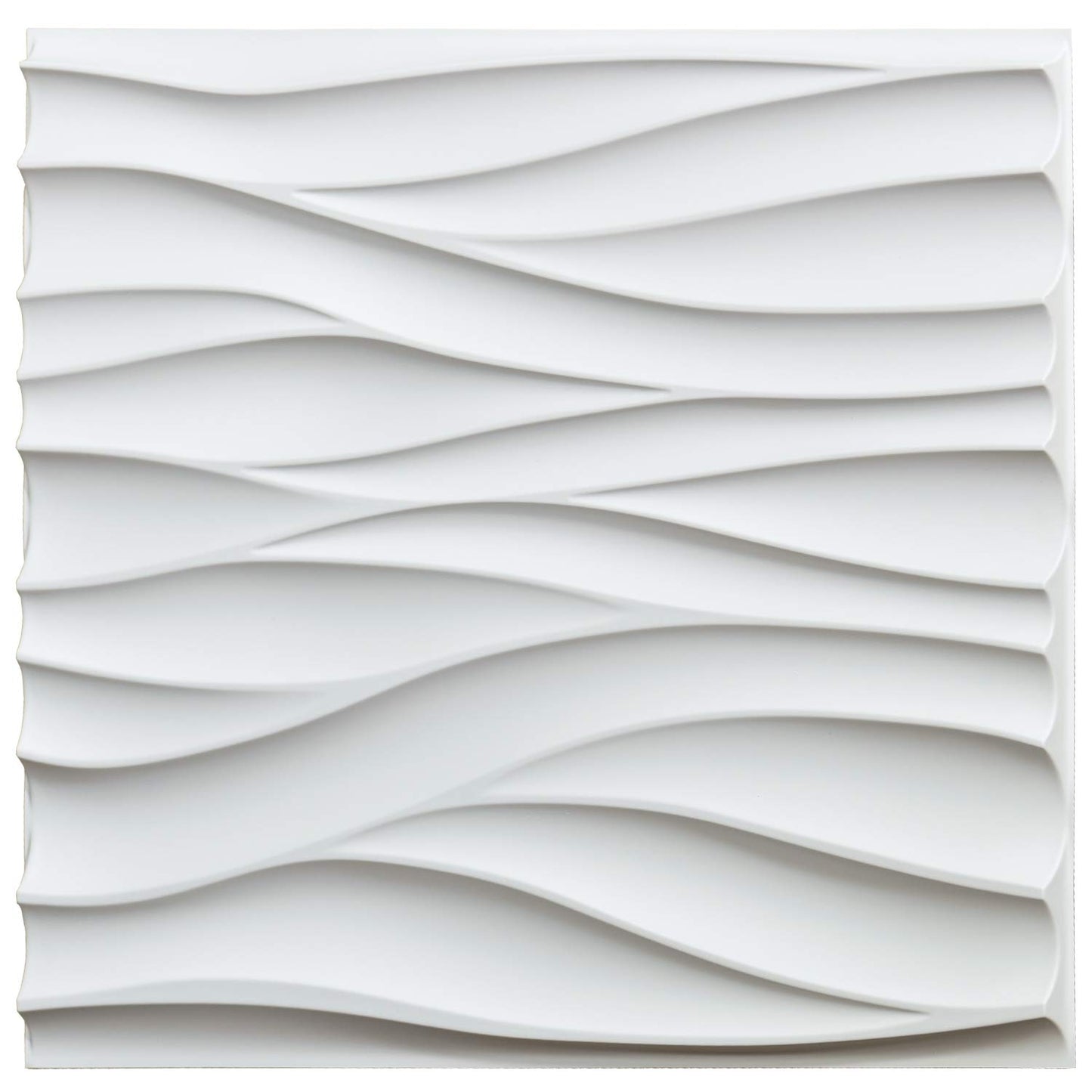 Art3d 19.7" x 19.7" (Pack of 12) Wall Panel Wavy, White
