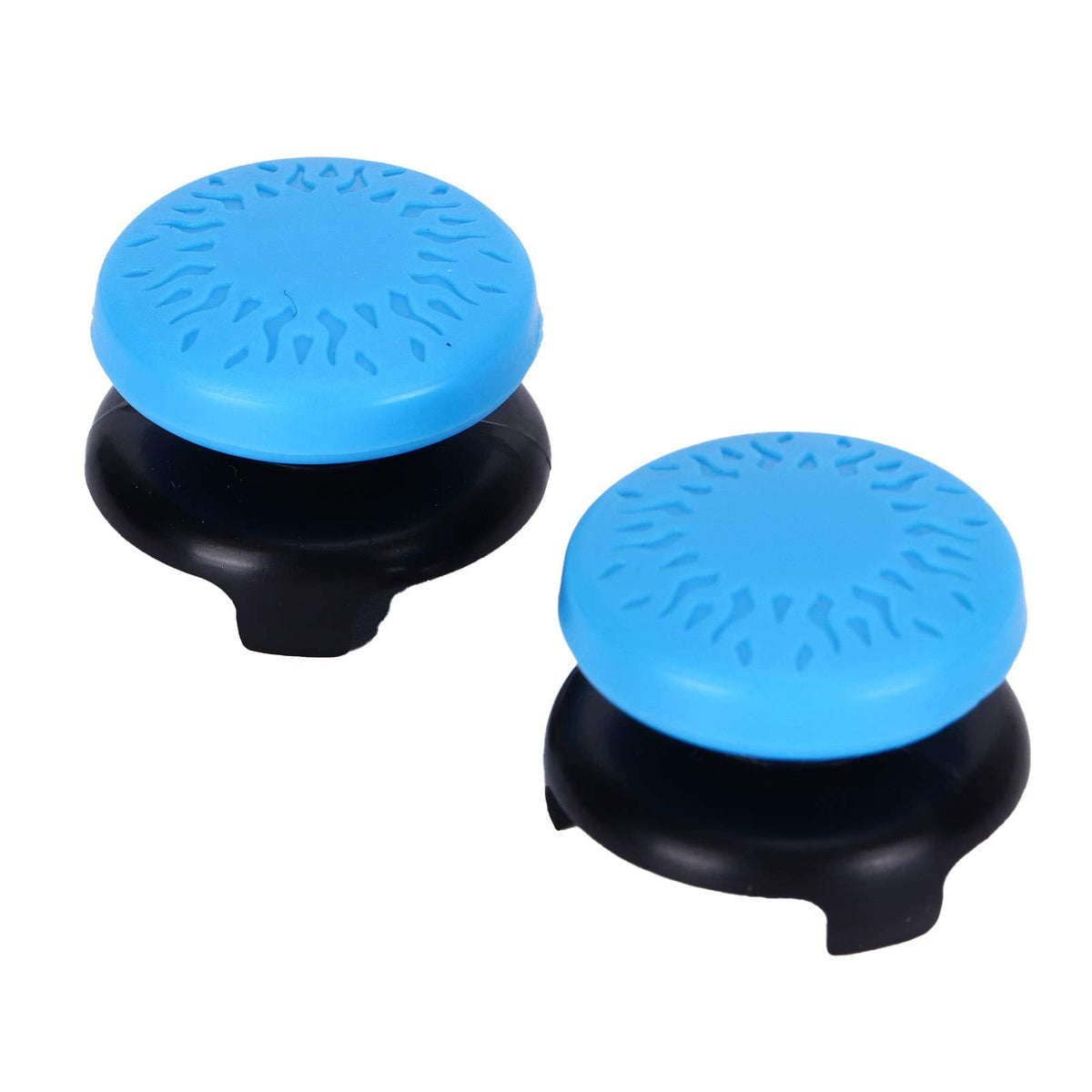 ASHATA 2Pcs Thumbstick Extender for PS5 3D Texture Thumb Grip Stick Joystick Thumbstick for 5 Controller (Blue)