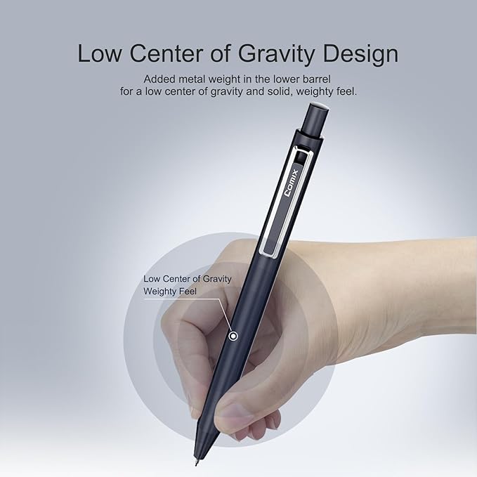 Comix Gel pens,10 Pack,Dual Ball Nib,Fine Point 0.5 mm,Black Quick Dry Ink, Low Center of Gravity Counterweight Signing Pen,Ideal for Smooth Writing