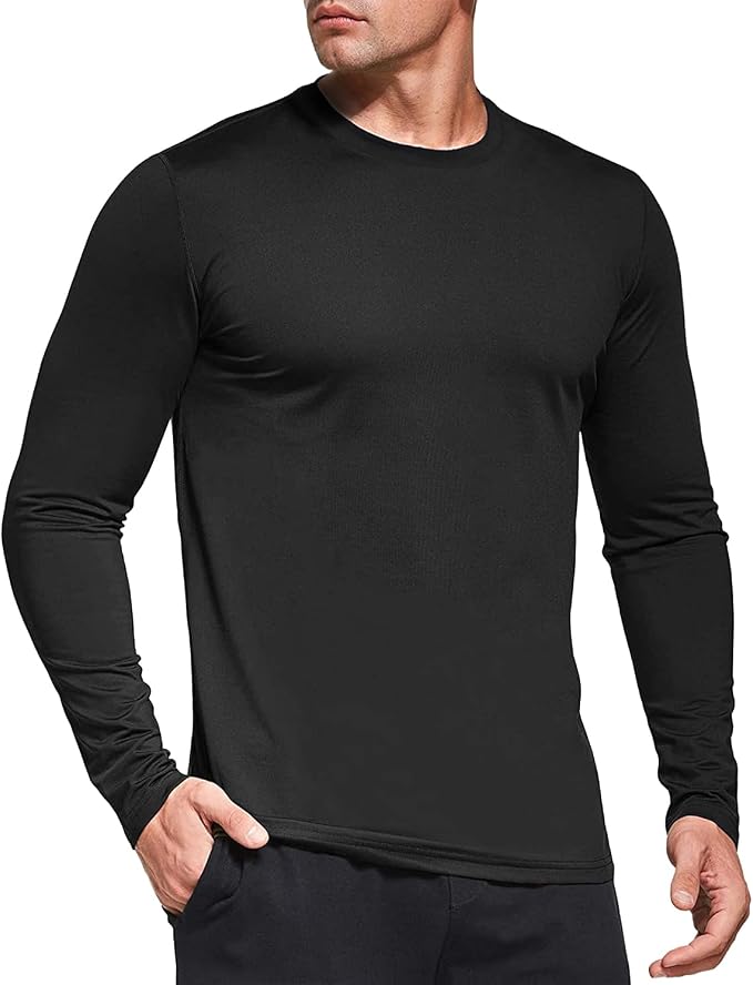 Men's 1, 3 or 5 Pack Performance Long Sleeve T-Shirts, UPF 50+ Sun Protection Shirts, Athletic Gym Workout Shirts for Running