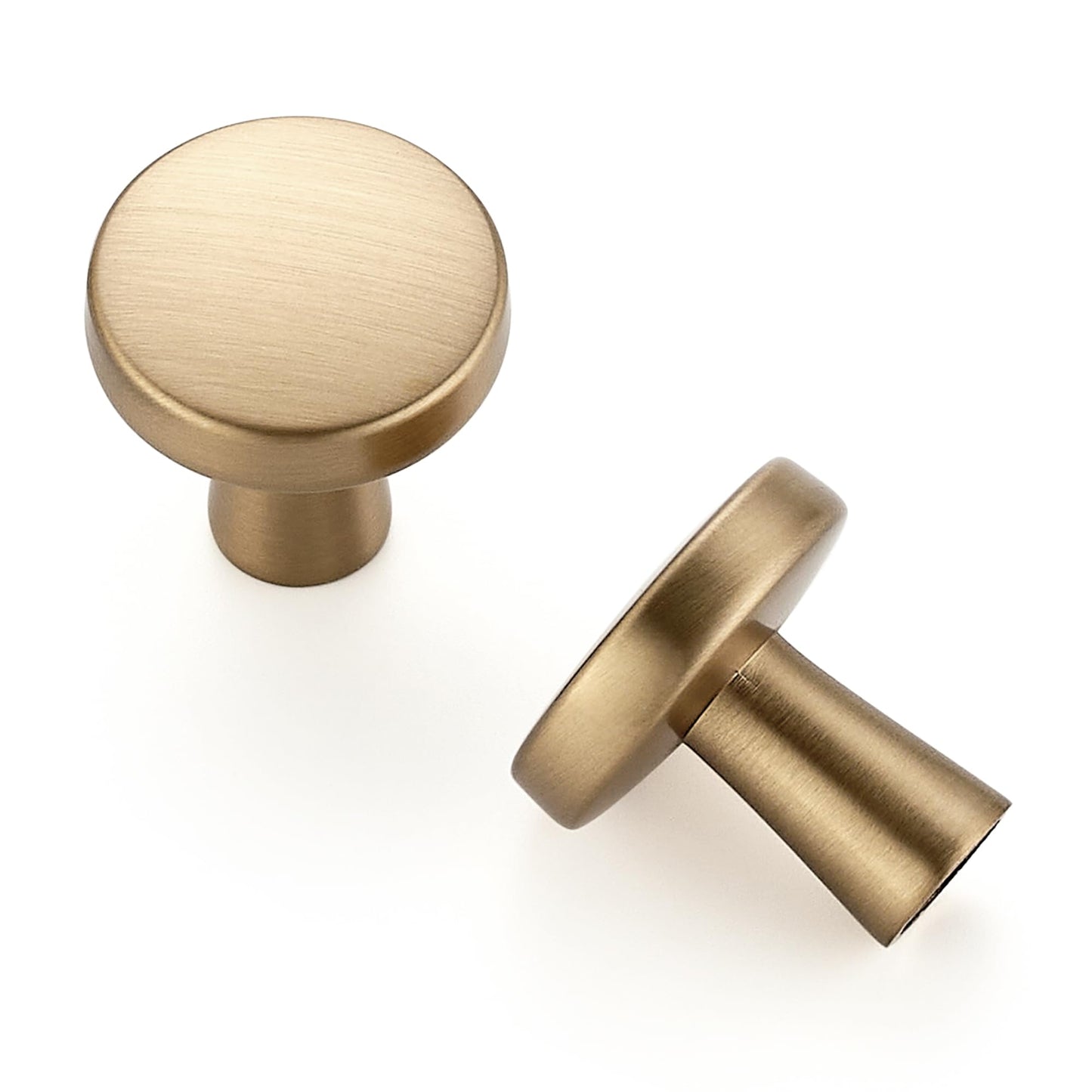 Ravinte 10 Pack Champagne Bronze Cabinet Knobs Mini Round Knobs Single Hole Solid Drawer Pulls for Dresser Drawers -1 Inch Diameter