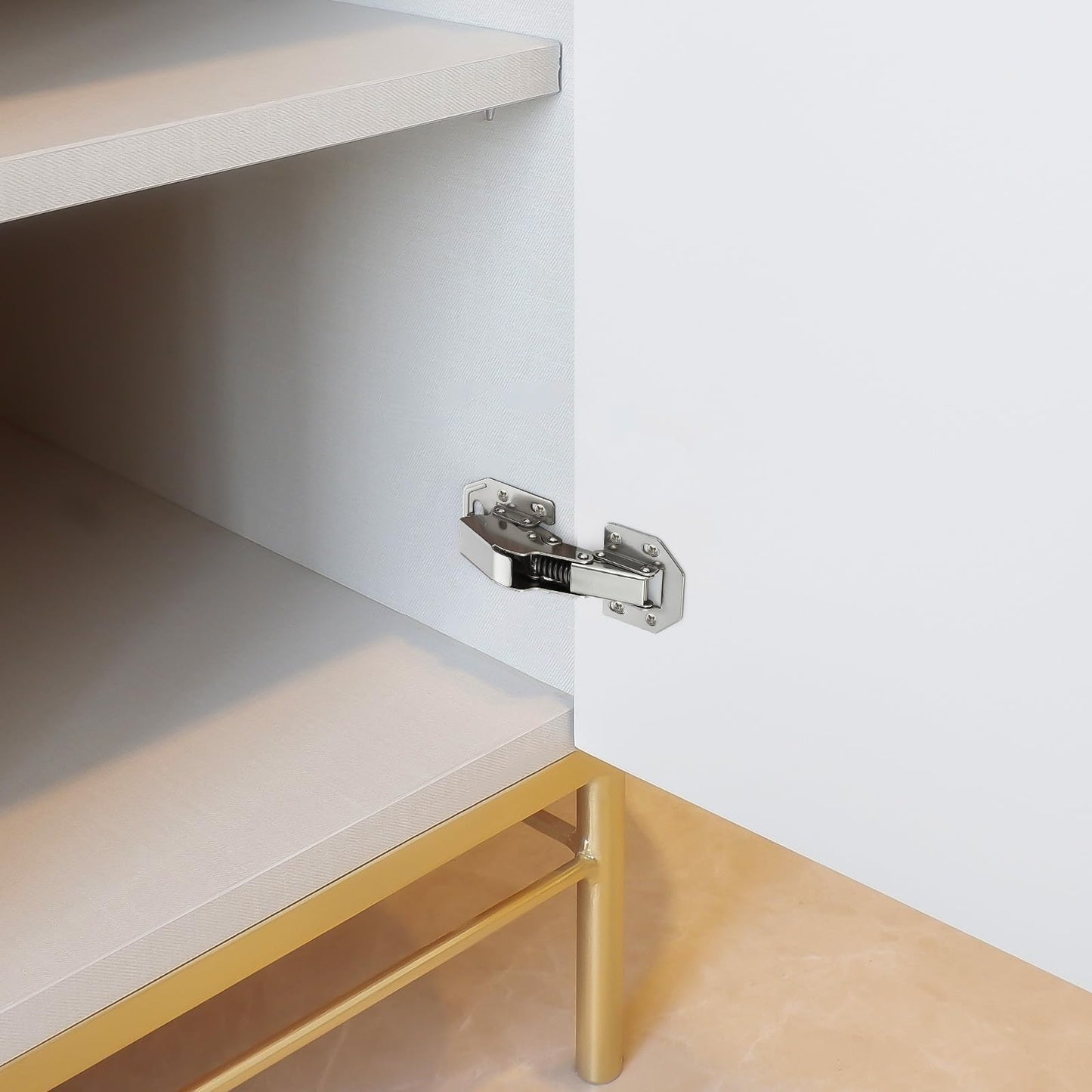 Ravinte 10 Pack Hidden Hinges Soft Close Surface Mount Kitchen Cabinet Hinges, No Pre-drilled for Kitchen Cupboard