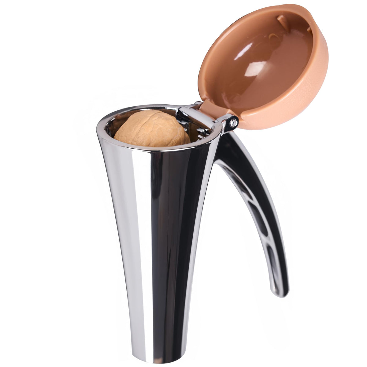 Affdeup Nutcracker: Effortlessly Cracks Large to Medium Nuts, Heavy Duty Nut Cracker tool with Splash-Proof Brown Lid, Long Ergonomic Leverage & Spring Return walnut pecan cracker