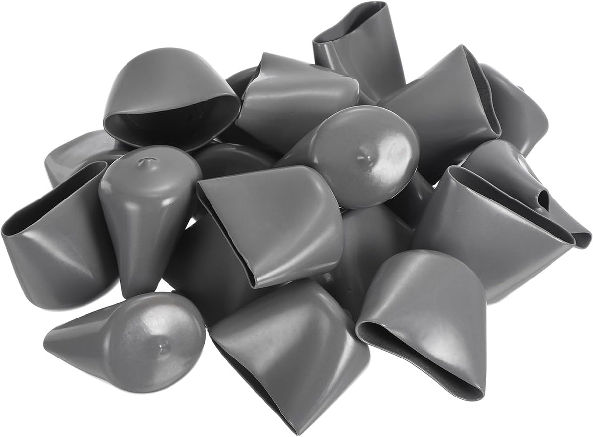uxcell 20pcs Rubber End Caps 39mm ID Vinyl Cap Cover Screw Protectors Dark Grey