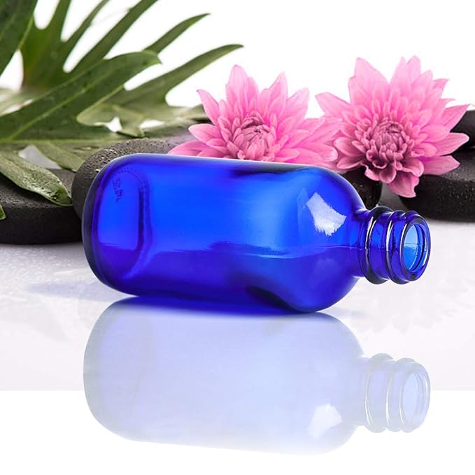 Wedama Spray Bottle, 2 oz Fine Mist Glass Spray Bottles, Little Refillable Liquid Containers for Watering Flowers Cleaning (16 Pack, Blue)