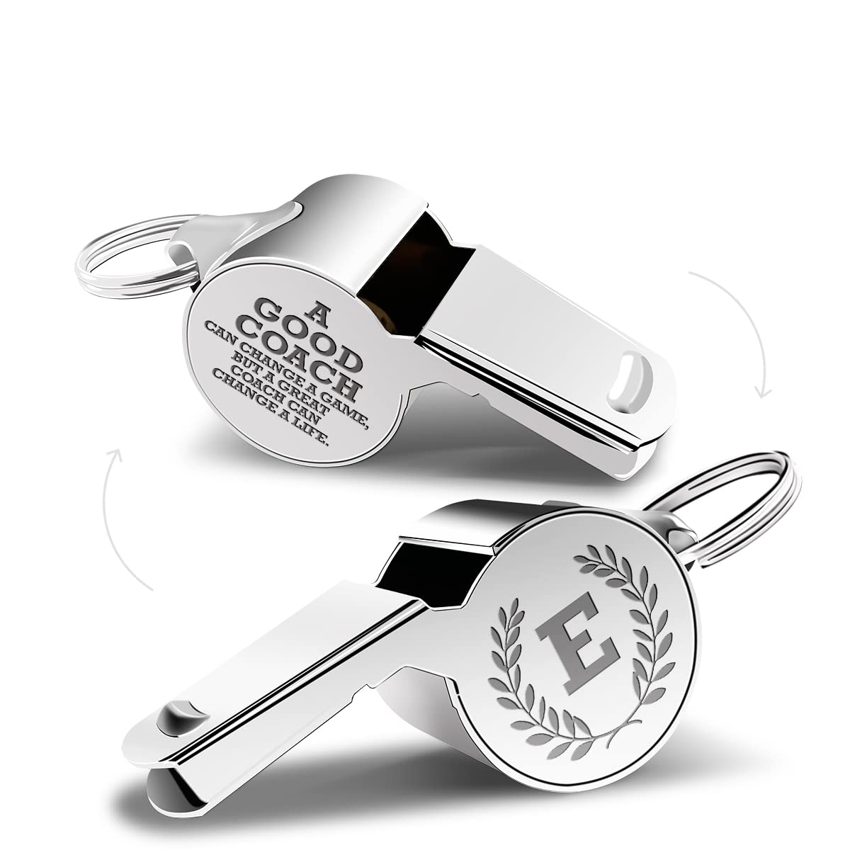 Letters Coach Gifts, Whistle for Coaches, Whistle Emergency, Thank You Coach Gifts, Coaches Whistle with Lanyard Cheer Coach Gift for Men Women Teachers Referees School Sports Coach Outdoor, Letter E