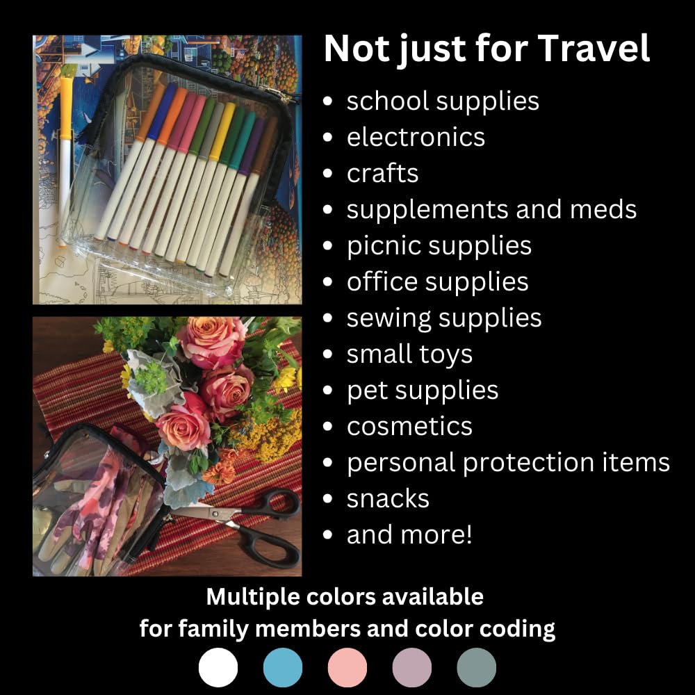 BORSALI TSA-Approved Quart-Sized Bag for Carry-On Travel - One (1) Quart Clear Toiletries, Cosmetic and 3-1-1 Liquids Toiletry Bag - White