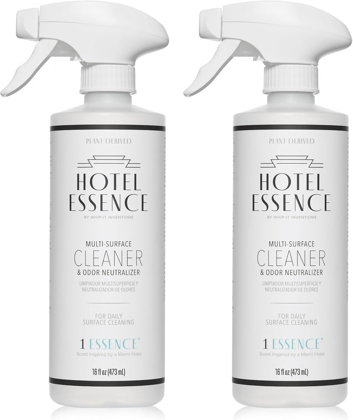 Hotel Essence Cleaner: Plant-Based Multi-Surface Cleaner & Odor Neutralizer, 16 oz, Leather, Cardamom, Lemon, Sandalwood, Cedarwood, Cinnamon, Vetiver, Amber, Musk, Iris, 16 Fl Oz (2)