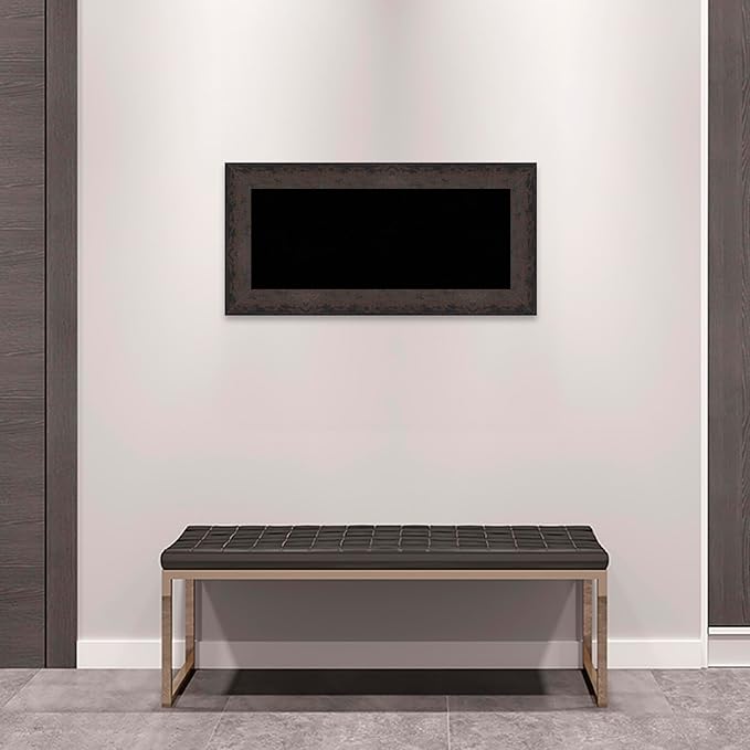 Amanti Art Black Cork Board for Wall, 17x35 Vision Board with Black Wood Frame, Medium Corkboard Office Decor for Home Organization, Modern Corkboard Pinboard to Display Items for Home Organization