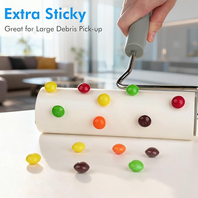 Extra Sticky Large Lint Roller Refills, 6.3'' Giant Lint Roller Refills for Pet Hair, Clothes&Furniture Cleaning, 360 Sheets in Total
