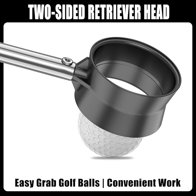 Golf Bag Metal Landing Pads and 9ft/12ft Water Telescopic Golf Ball Retriever