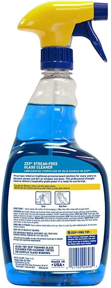 Zep Streak-Free Glass Cleaner 32 oz ZU112032 , Blue