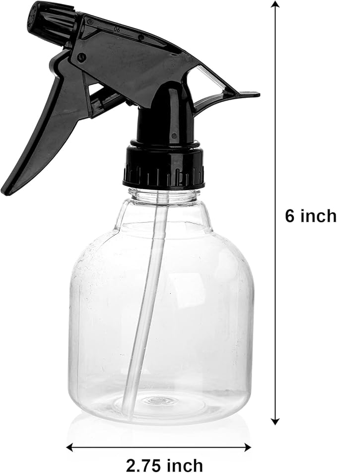 Bekith 12 Pack 8 Oz Empty Plastic Spray Bottle with Black Trigger Sprayers - Adjustable Head Sprayer from Fine to Stream - Refillable Sprayer for Water, Kitchen, Bath, Beauty, Hair, and Cleaning