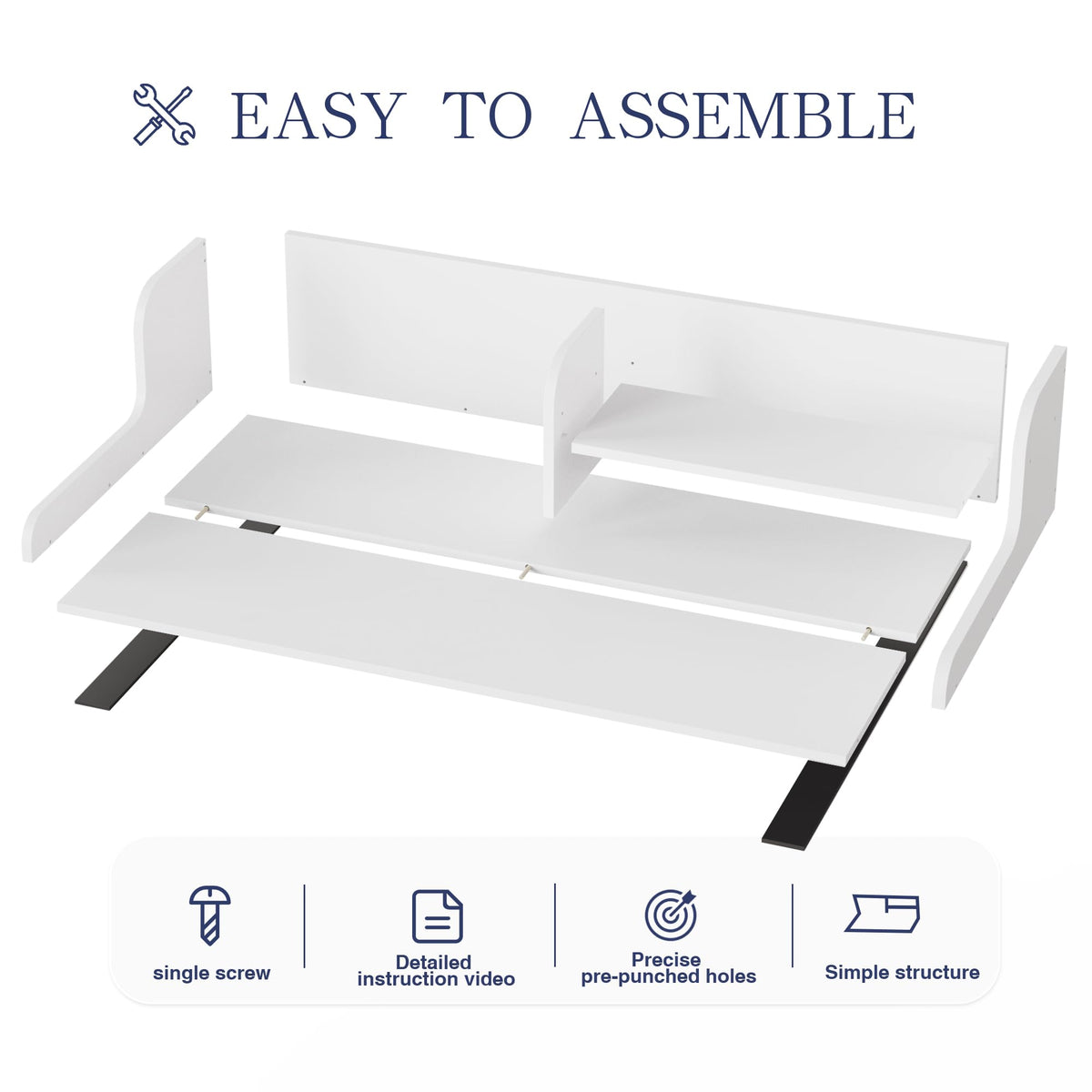 DTK Washer Dryer Wood Countertop with Shelf, Laundry Topper with Non-Slip Mat,27.55" Depth x 54" Width Dryer Covers for The Top with Edge Rails (White)