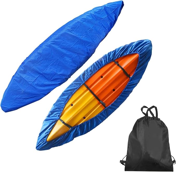 420D Durable 2.6m-6m/7.8-18ft,7 Sizes, 9 Color Durable Kayak Cover Canoe Cockpit Dust Cover, Waterproof UV Sunblock Shield Protector for Fishing Boat,Kayak,Canoe,Paddle Board