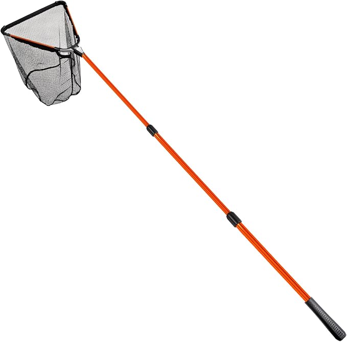 Fiblink Folding Aluminum Fishing Landing Net Fish Net with Extending Telescoping Pole Handle