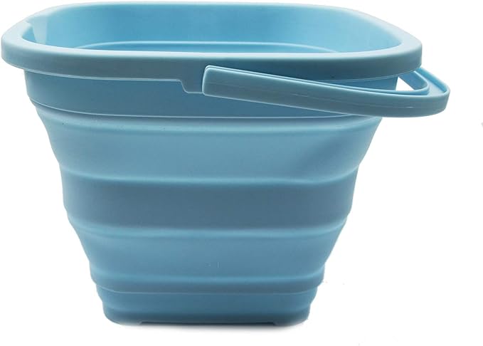 SAMMART 11L (2.9 Gallon) Collapsible Rectangular Handy Basket/Bucket (1, White/Sea Angel)