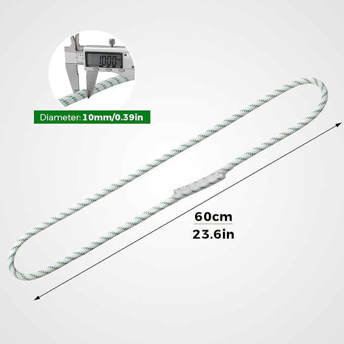 10mm Nylon Prusik Cord, 24 Inch Pre-Sewn Friction Loop, 22kN (4950 lb) High Strength Sewn Loop Cord for Rock Climbing, Arborist Tree Work, Rescue and Rappelling