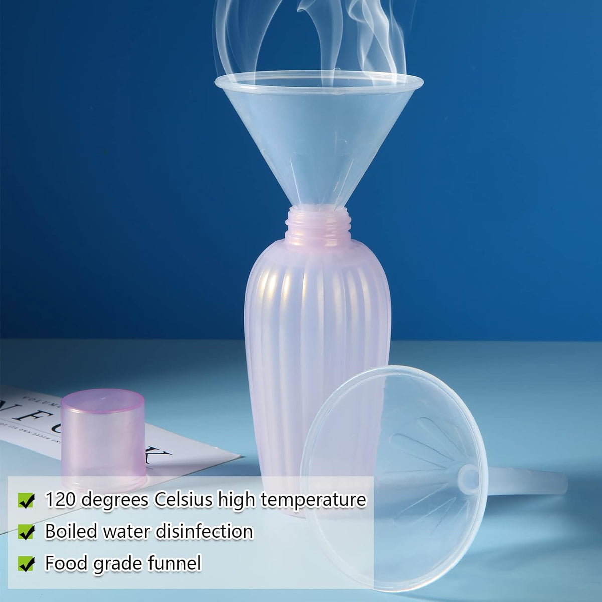 LANIAKEA 20PCS Plastic Funnel Set, 3" Plastic Funnel, Clear Funnels for Filling Bottles, Lab, Water Bottle,Capsule,Oils, Perfume, Liquid