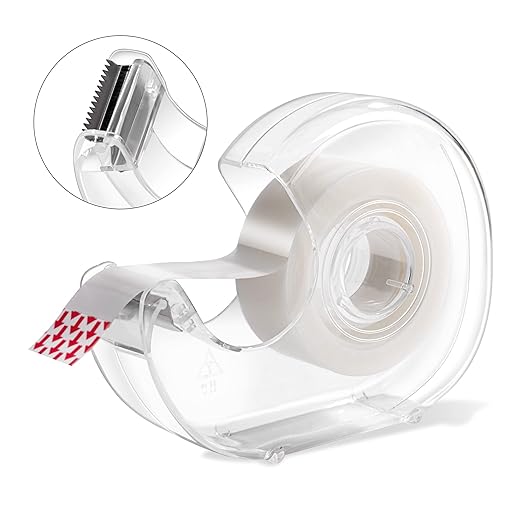 Amazon Basics Tape Dispenser with Refill Rolls - 3/4" x 650" (18 yds), 6 Pack, Matte Finish