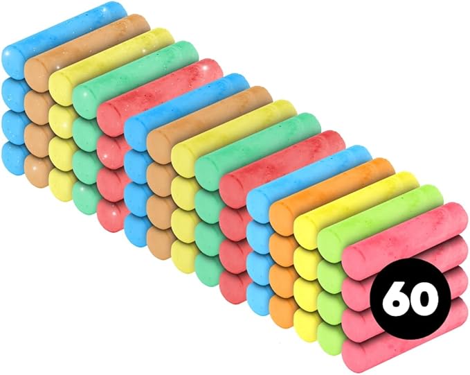 Kid Made Modern 60 count Variety Pack of Sidewalk Chalk 3 packs of 20 count Sidewalk Chalk