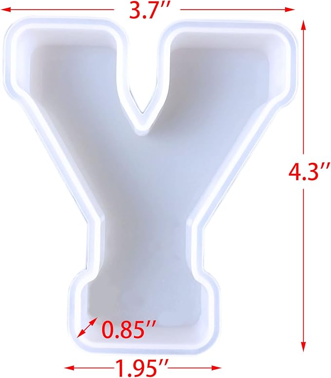 4 inch 26 Pack English Letter Silicone Mold - Alphabet Capital & Large Letter Resin Casting Mold