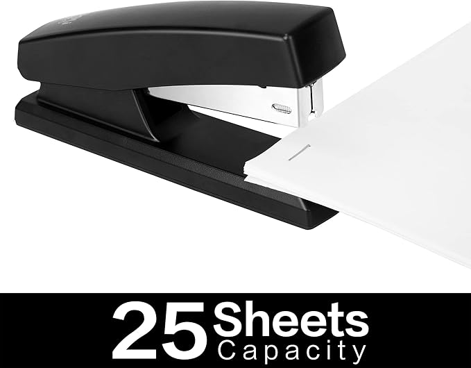 Deli Stapler, Desktop Staplers with 640 Staples, Office Stapler, 25 Sheet Capacity, Black