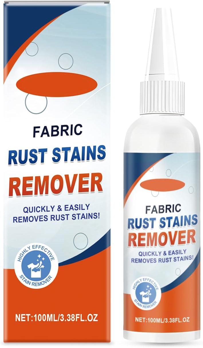 Fabric Rust Remover For Clothes, Strong And Effective Rust Stain Remover For Fabric, Garments & Washable Textiles, 3.38 FL.OZ