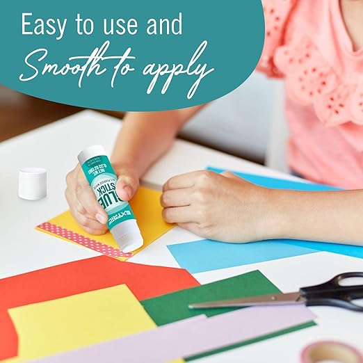 EXTRIC Glue Sticks for Kids, White Glue Sticks Bulk Classroom 12 Count, 0.75 Ounce, Washable All Purpose, for Kids, School and Home