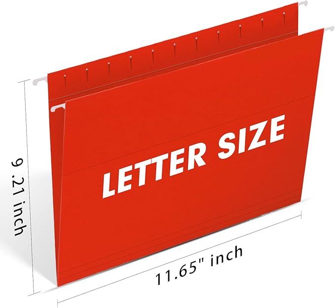 Hanging File Folders, RAZCC 60 Pack Reinforced Hanging Folders Letter Size, Designed for Bulky Files, Filing Cabinet, Adjustable Tabs, Assorted Colors
