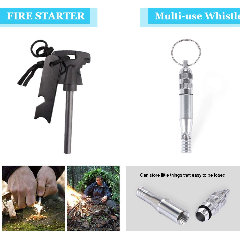 EMDMAK Survival Kit Outdoor Emergency Gear Kit for Camping Hiking Travelling or Adventures