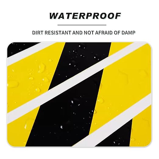 2 Inch x 220 FT Black & Yellow Floor Marking Tape, High-Visibility & Adhesive Hazard Tape for Caution & Aisle Marking, Caution Warning Safety Stripe Tape Roll for Walls Steps Pipes Equipment