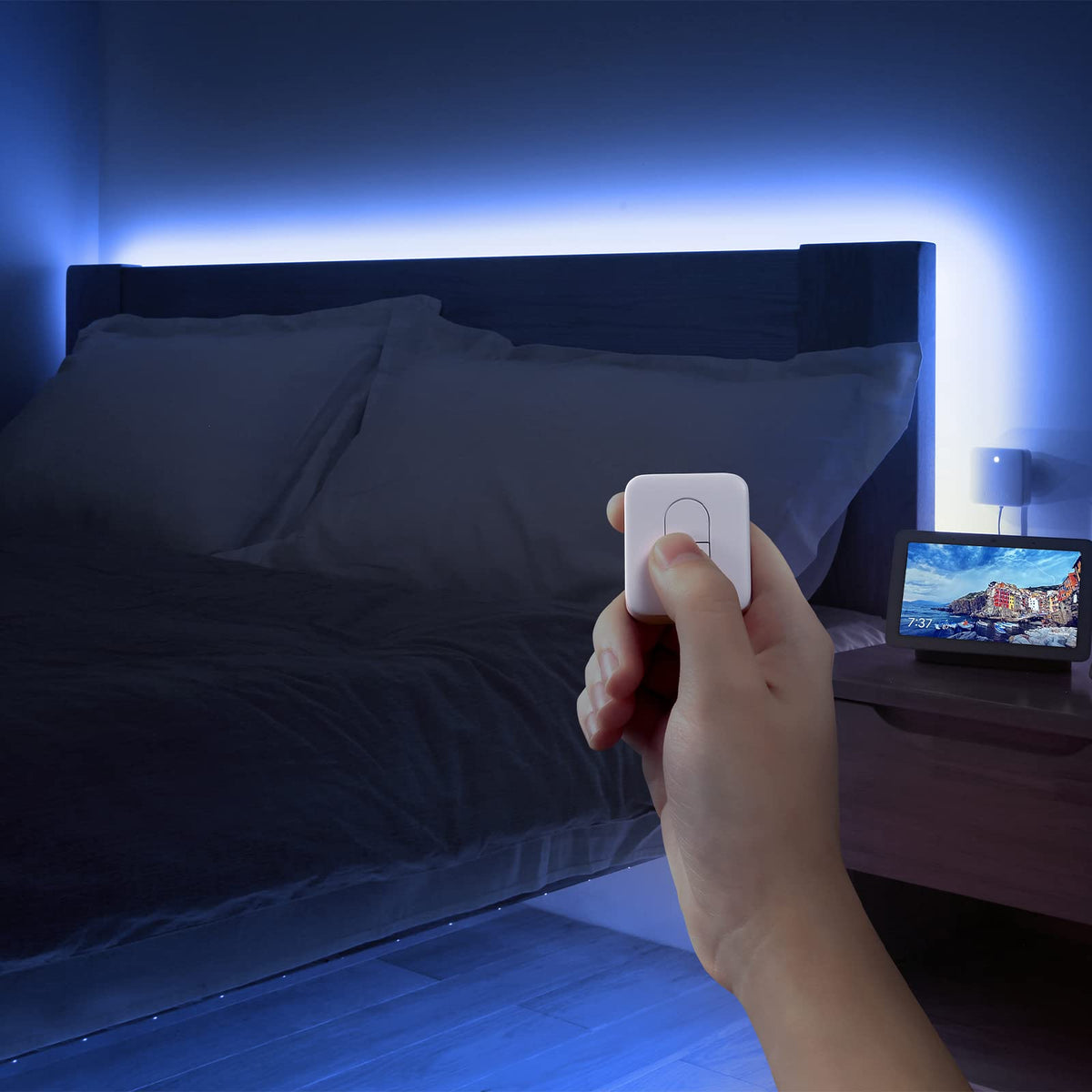 SwitchBot Remote One Touch Button - Compatible with SwitchBot Bot, Curtain Robot, Color Bulb, Plug Mini and Blind Tilt, Smart Home Easy to Control, Bluetooth Long Range 5.0