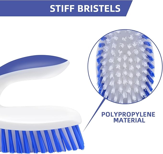 Heavy Duty Scrub Brush Pack of 2, Cleaning Brush with Comfortable Grip for Bathroom, Shower, Carpet, Sink Cleaning