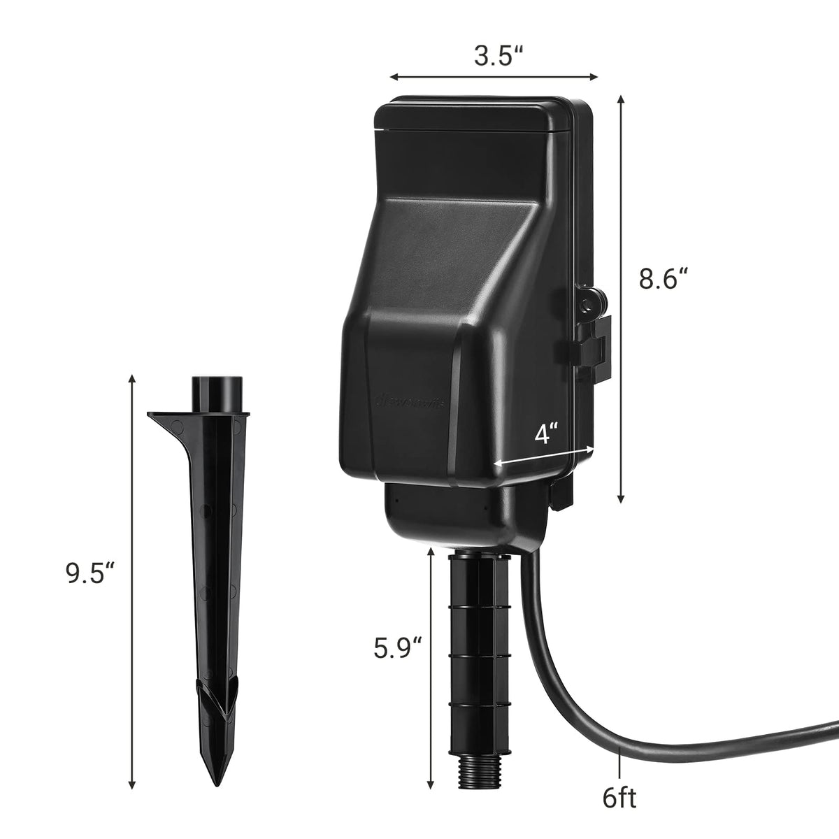 DEWENWILS WiFi Smart Yard Stake Plug with 6 Outlets, Voice Control, Waterproof Power Stake Timer with 6Ft Cord, Alexa&Google Assistant Compatible, 1875W/15A, Timer for Lights, Yard, Garden
