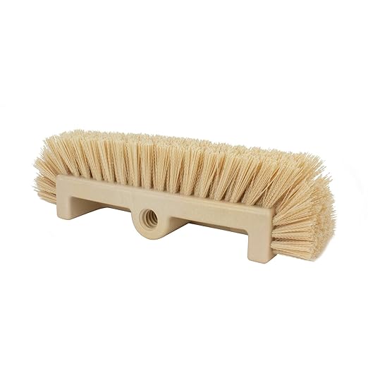 SPARTA Multi-Level Tile Scrub Brush 12" Wide Brush Head, Heavy-Duty Tile Cleaning Brush with End Bristles for Commercial Tiles, Tubs and Floor, Plastic, 12 Inches, Tan, (Pack of 12)