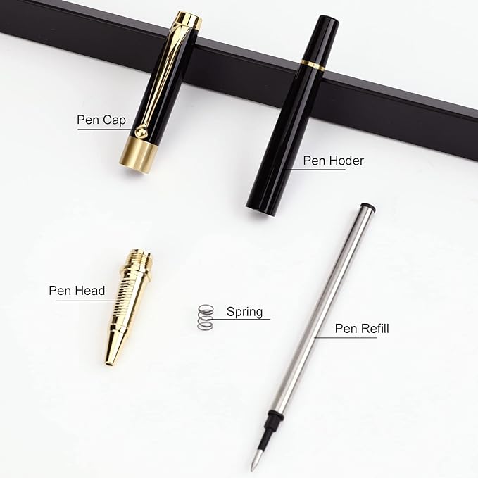YIVONKA Ballpoint Pen Black Refill,Luxury Ballpoint Line width 0.5mm,Best Ball Pen Gift Set for Men & Women Professional Executive,Office,Nice BallPens Classy Gift Box (2 Black)