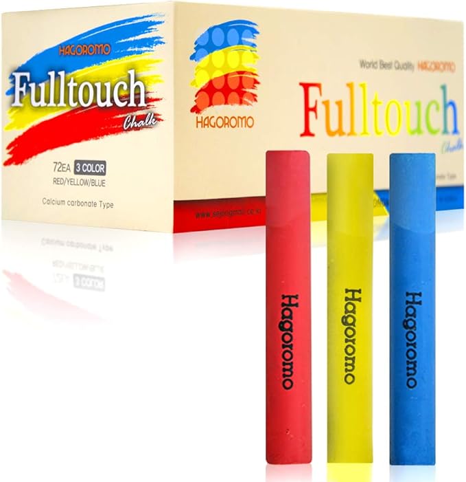 Hagoromo Fulltouch Color Chalk 1 Box [72 Pcs/3 Color Mix]
