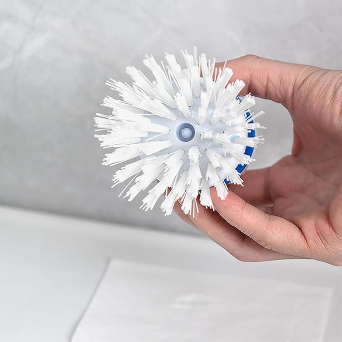 Dish Brush with Soap Dispenser for Dishes Pot Pan Kitchen Sink Scrubbing, White 3 Pack