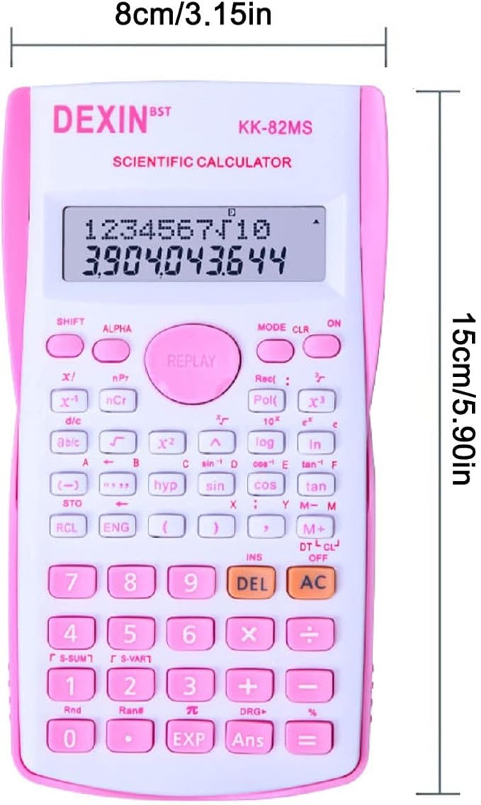 Scientific Calculators Desktop, Scientific Calculators for Students, Scientific Calculator 240 Functions 2 Line 10+2 Digits, Desk Math Calculator for School (Pink and White)