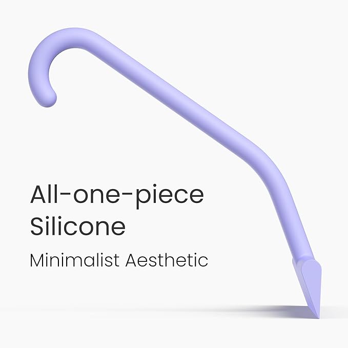 dancemoon JustHang Shower Squeegee for Glass Doors, All-one-Piece Silicone with Built-in Hook Design for Easy Hanging and Cleaning, 10 Inch Purple