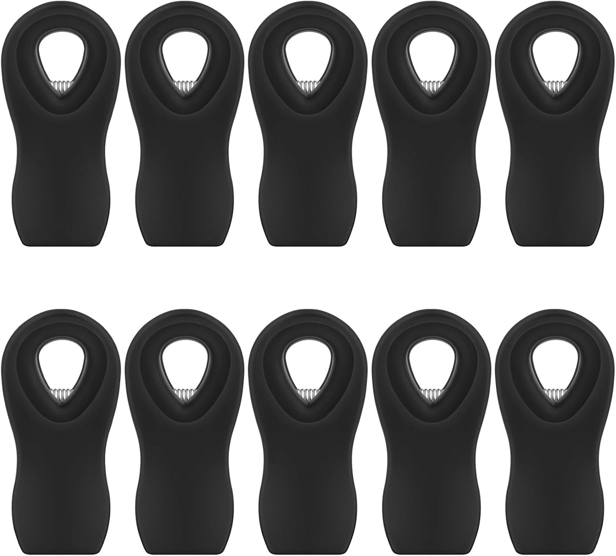 Magnetic Chip Clips, 10 Pack Plastic Bag Clips with Magnet, Black Snack Clips for Food Storage and Refrigerator