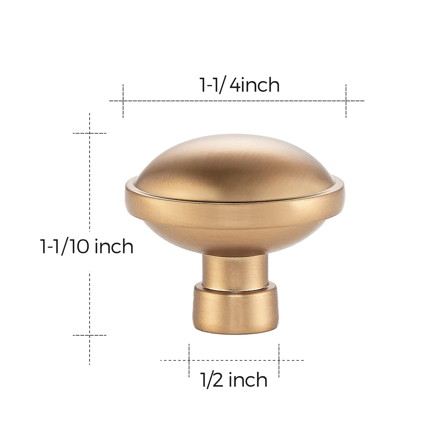 Ravinte 5 Pack 1-1/4 Inch Diameter Kitchen Cabinet Knobs Champagne Bronze Dresser Knobs Round Solid Cabinet Drawer Pulls for Kitchen Cupboard Hardware