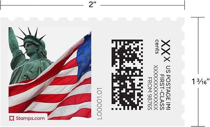 Liberty NetStamps 120-Pack (5 Sheets) Printable Postage Labels (Stamps.com Subscription Required) - Print Approved Postage - Inkjet & Laser Printers - Business, Personal, Home