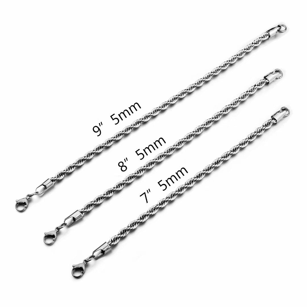 HolyFast Twist Chain Bracelets - Stainless Steel Rope Jewelry for Men & Women